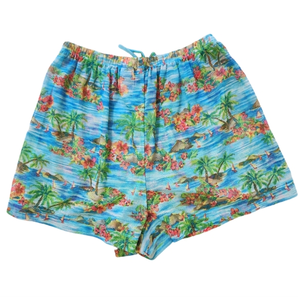 Kathy Ireland Swim Cover Up Shorts Palm Tree Beach Pattern Small - Picture 2 of 7